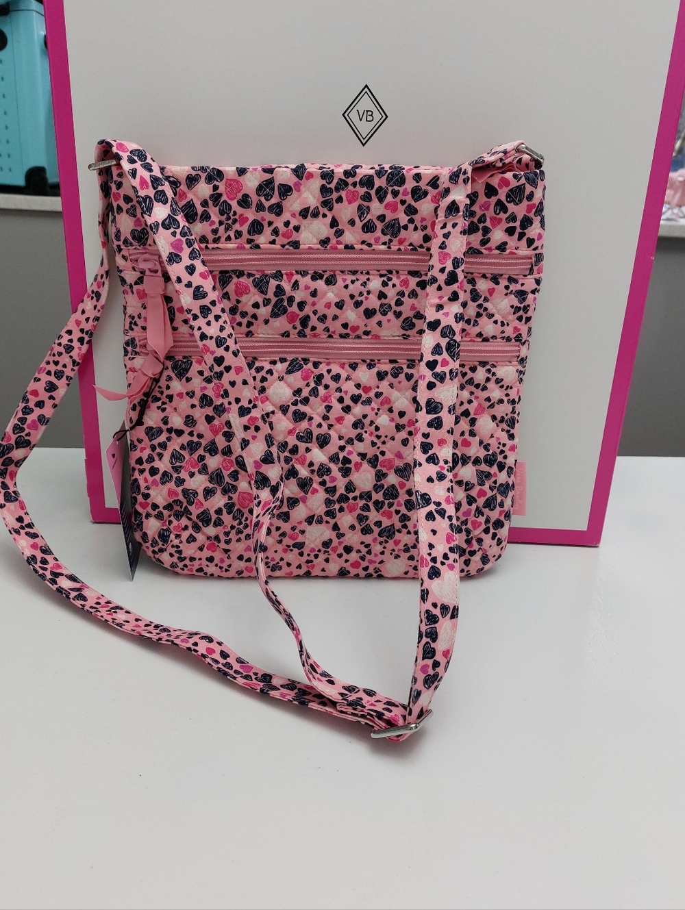 Vera Bradley Triple Zip Hipster Love You Lots NWT